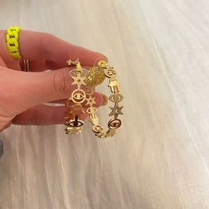 Never worn icon hoops